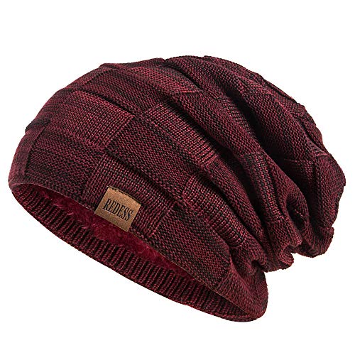 REDESS Beanie Hat para Hombres y Mujeres Winter Warm Sombreros Knit Slouchy Thick Skull Cap