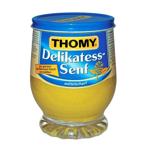 Thomy Delikatess Senf - Pack de 4 unidades de 250 ml