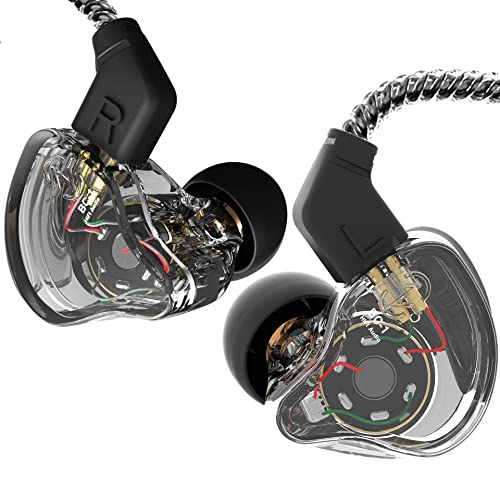 Yinyoo CCZ Melody - Auriculares in-Ear Cable monitores de oído IEM HiFi Bass con 1DD 1BA, Aletas de oído, Cable 4N OFC para músicos, Cantantes, escenarios