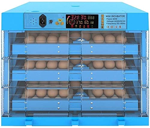 LYRONG Incubadora de Huevos Automática, Incubadora Digital con Control de Humedad y de Temperatura Máquina, función de Giro automático de Huevos, para Aves de Corral,192 Eggs_Dual Power