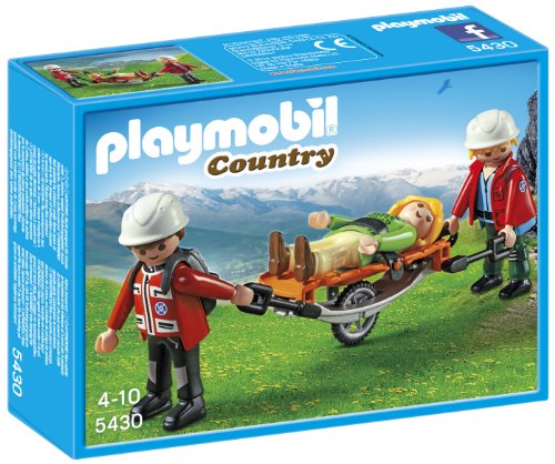 Playmobil Vida en la Montaña - Equipo de Rescate de montaña con Camilla, Playsets de Figuras de Juguete, 20 x 5 x 15 cm, (5430)