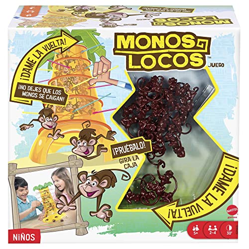 Mattel Games Monos Locos, juegos de mesa para niños +5 años , 2-4 jugadores, partidas de aproximadamente 30 min (52563)