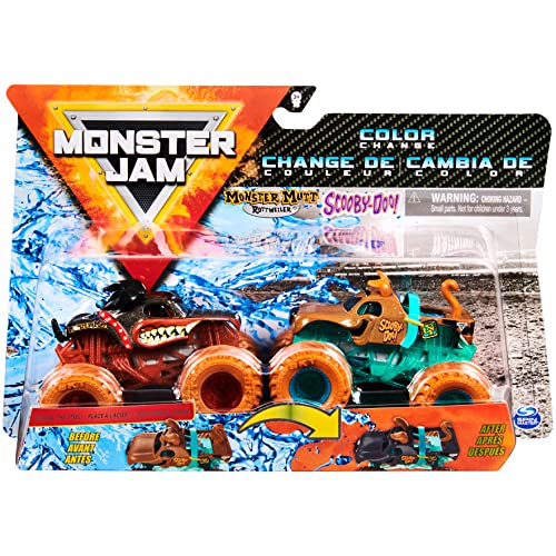 MONSTER JAM - COCHES MONSTER TRUCK 1:64 - Pack de 2 Camiones Monster Jam Metálicos Auténticos a Escala 1:64 - Modelo Aleatorio - 6044943 - Juguetes Niños 3 años +