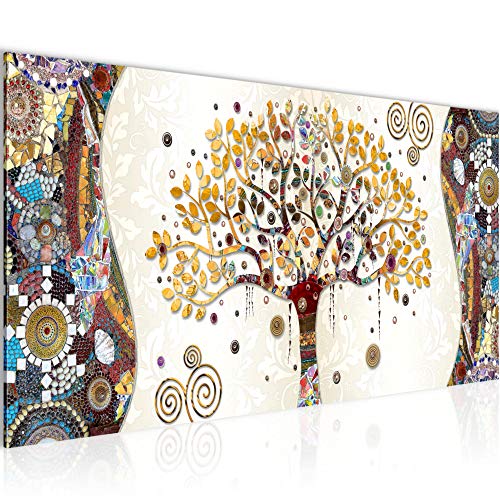 Runa Art Cuadro Decorativo Gustav Klimt Árbol De La Vida 1 Parte Moderno Cuadro Lienzo no Tejido para Sala Resumen Árbol Vistoso 004612a