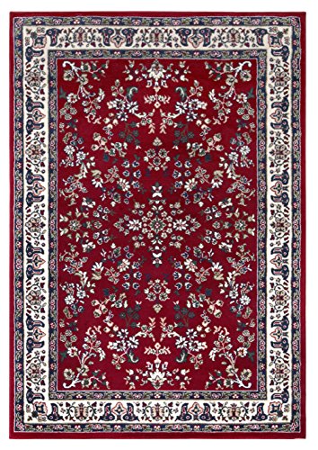 andiamo alfombra oriental clásica, alfombra persa – patrón oriental, alfombra tejida, alfombra de pelo corto – 160x230 cm rojo