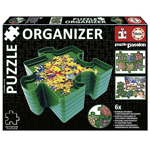 Educa - Puzzle Organizer | Clasificador de Piezas Puzzle | Accesorio para Puzzles | Seis bandejas para organizar Las Piezas (19577)