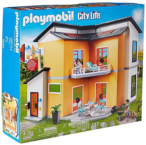 PLAYMOBIL City Life 9266 Casa Moderna, con Efectos de Luces y Sonido, A partir de 4 años
