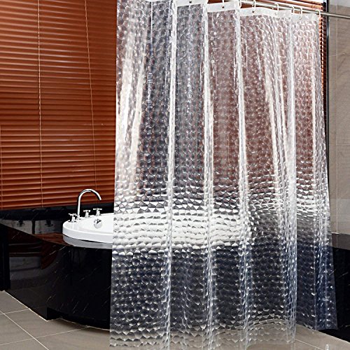 YIQI - Cortina de Ducha de baño, Cubo de Agua Transparente 3D, Lavable con Agua, sin Moho, con 12 Ojales y Ganchos de plástico, para Ducha o bañera en casa (180 x 180 cm)