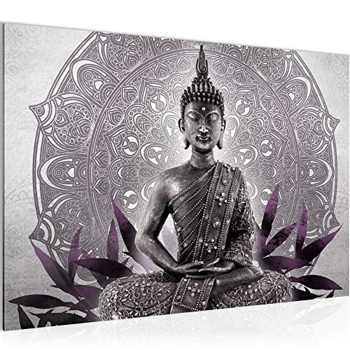 Runa Art Cuadro Moderno Buda - 100% Made In Germany - oriental En blanco y negro Sala 031215c