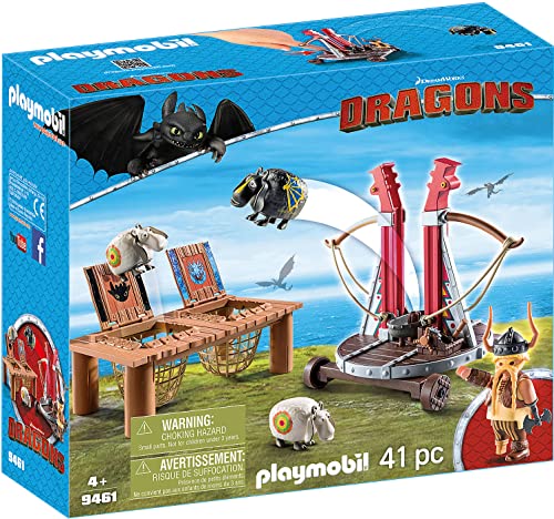 PLAYMOBIL DreamWorks Dragons 9461 Bocón con Lanzadera de Ovejas, A partir de 4 años