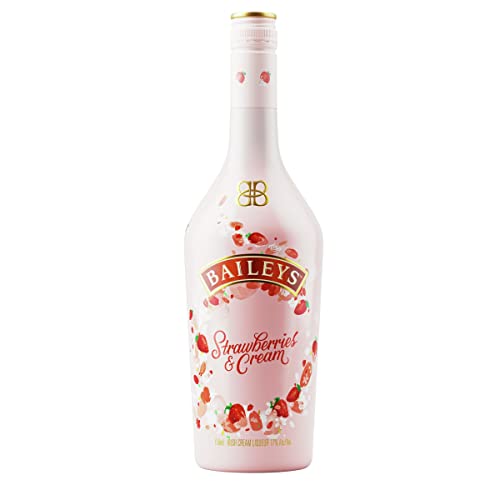 Baileys Strawberries & Cream, licor de crema de whisky irlandesa con certificación B-Corp, 700 ml