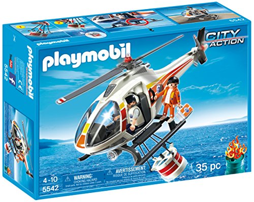 PLAYMOBIL Guardacostas - City Action Helicóptero de Extinción de Incendios Juguetes y Juegos 5542